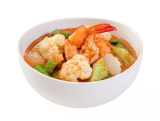 Sour Curry with Vegetable and shrimp.