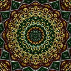 3d effekt - abstrakt fraktal mandala illustration