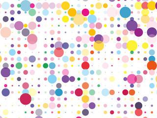 Confetti pattern. Colorful dotted background with circles, dots, point different size, scale