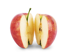 Fresh red apple isolated on white. With clipping path
