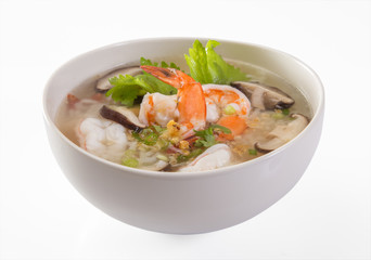 Thai Rice Soup With Seafood