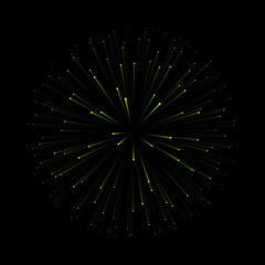 Obraz premium Fireworks. New Year celebration. Festive night decoration, design element. Vector isolated illustration on black background. Independence Day