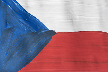 Painted czech republic flag