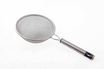 Metal sieve isolated on white