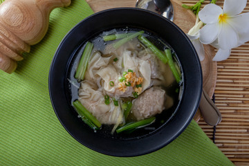 soup with dumplings, wonton soup