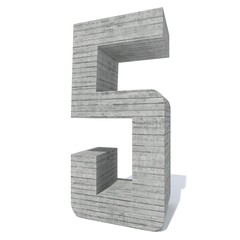 Conceptual gray heavy rough concrete constructed font or type, construction industry piece isolated white background. Educative architecture material, aged texture surface as 3D illustration design