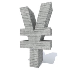 Obraz premium Conceptual gray heavy rough concrete constructed font or type, construction industry piece isolated white background. Educative architecture material, aged texture surface as 3D illustration design