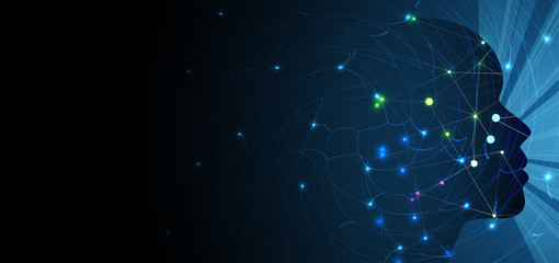 Fototapeta premium Artificial intelligence. Technology web background. Virtual concept