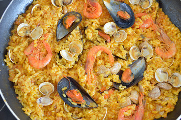 freshly cooked paella