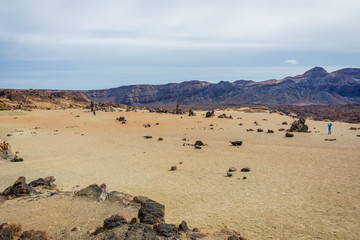 Scenic, unusual and unique volcanic landscape around Teide mountain national park, Tenerife, Canary islands
