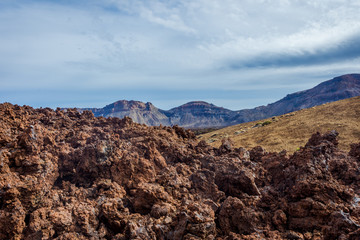 Fototapeta na wymiar Volcanic landscape around Teide, Tenerife