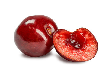 ripe juicy cherry one berry and half © SERGIYVOLODYMYROVYCH