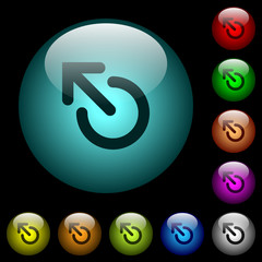 Media eject icons in color illuminated glass buttons