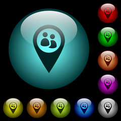 Fleet tracking icons in color illuminated glass buttons
