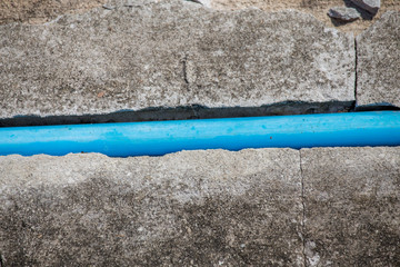 Water pipes on the ground