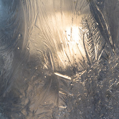 Ice on glass.Abstract background.