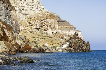Bay on the coast of Santorini