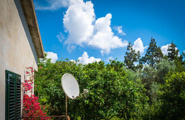 satellite dish of a country house
