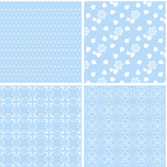 Retro different soft seamless patterns.