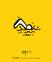 Obraz premium 스포츠 포스터 / 손으로 그린 스포츠 그림