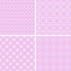 Cute different vector seamless patterns.