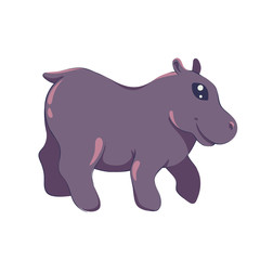 Vector kawaii hippopotamus