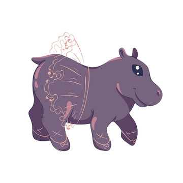kawaii ballerina hippopotamus
