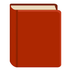 Vector Single Flat Color Icon - Thick Book with Red Hardcover
