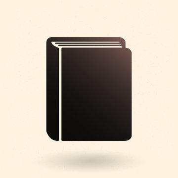 Vector Black Silhouette Icon - Closed Thick Book