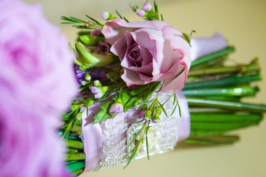 bright wedding bouquet for the ceremony