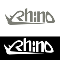  rhino  logo  vector illustration inscription  white black © wectorcolor