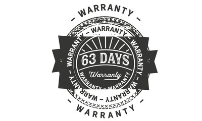 63 days warranty icon stamp