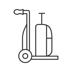 Luggage cart linear icon
