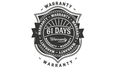 61 days warranty icon stamp