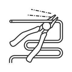 Nippers, pincers, tongs, pliers linear icon