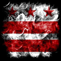 Washington D.C city smoke flag, Maryland and Virginia State, United States Of America