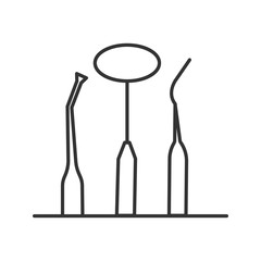 Dental instruments linear icon