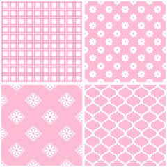 Vintage different vector seamless patterns.