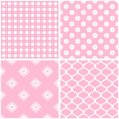 Vintage different vector seamless patterns.