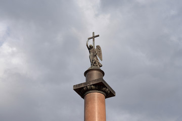Alexander Column on cloud sky background.