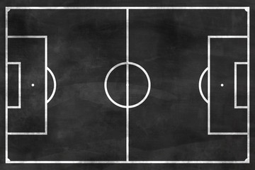 soccer field on black chalkboard