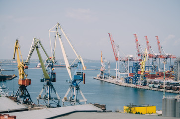 Industrial landscape of Odessa sea port, Ukraine
