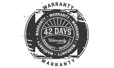 42 days warranty icon stamp