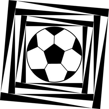 Dynamic soccer ball pattern in a black  - white colors