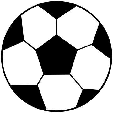 Image with a soccer ball in a black  - white colors. 
