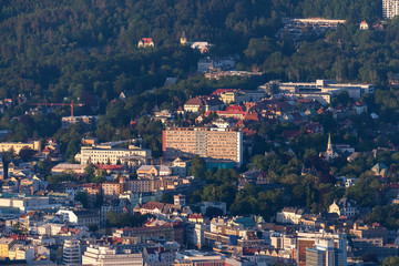 Fototapeta na wymiar Liberec city from Jested mountain