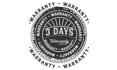 3 days warranty icon stamp