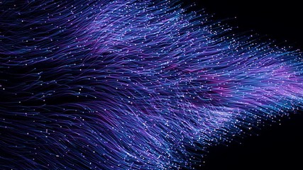 Abstract blue purple particles of optical fiber - Powered by Adobe