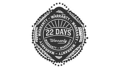 22 days warranty icon stamp