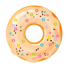 Colorful donut on white background